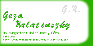 geza malatinszky business card