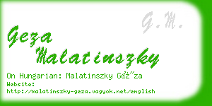 geza malatinszky business card